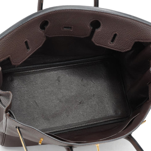 HERMES BIRKIN 35 CAFÉ TOGO HAND BAG 2004 SQUARE H GOLD HARDWARE 90334126