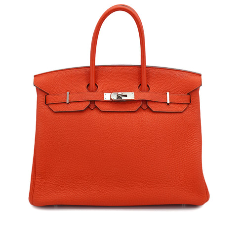 HERMES BIRKIN 35 CAPUCINE TOGO HAND BAG 2012 SQUARE P PALLADIUM HARDWARE 90328709
