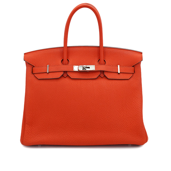 HERMES BIRKIN 35 CAPUCINE TOGO HAND BAG 2012 SQUARE P PALLADIUM HARDWARE 90328709
