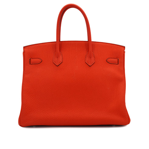 HERMES BIRKIN 35 CAPUCINE TOGO HAND BAG 2012 SQUARE P PALLADIUM HARDWARE 90328709