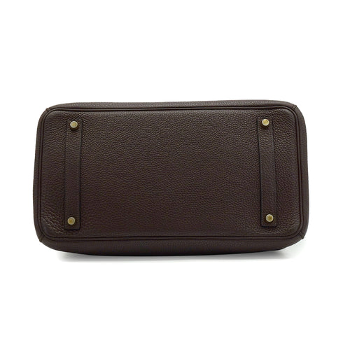 HERMES BIRKIN 35 CHOCOLAT TOGO HAND BAG 2007 SQUARE K GOLD HARDWARE 90341428