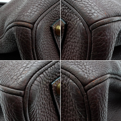 HERMES BIRKIN 35 CHOCOLAT TOGO HAND BAG 2007 SQUARE K GOLD HARDWARE 90341428