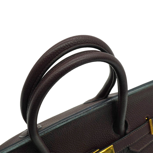 HERMES BIRKIN 35 CHOCOLAT TOGO HAND BAG 2007 SQUARE K GOLD HARDWARE 90341428