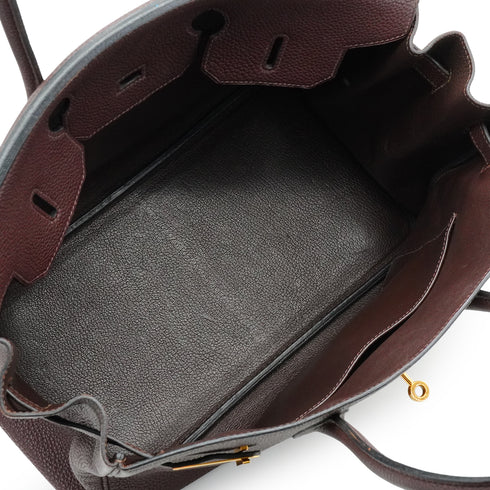 HERMES BIRKIN 35 CHOCOLAT TOGO HAND BAG 2007 SQUARE K GOLD HARDWARE 90341428
