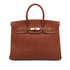 HERMES BIRKIN 35 COGNAC FJORD HAND BAG 2000 SQUARE D GOLD HARDWARE 90314442