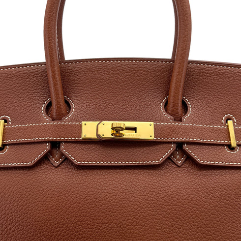 HERMES BIRKIN 35 COGNAC FJORD HAND BAG 2000 SQUARE D GOLD HARDWARE 90314442