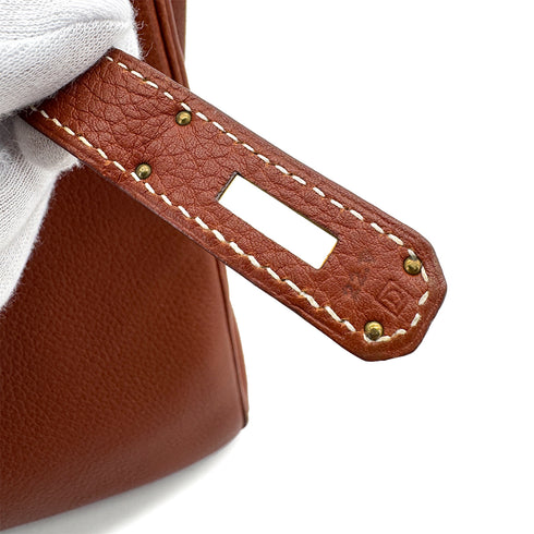 HERMES BIRKIN 35 COGNAC FJORD HAND BAG 2000 SQUARE D GOLD HARDWARE 90314442