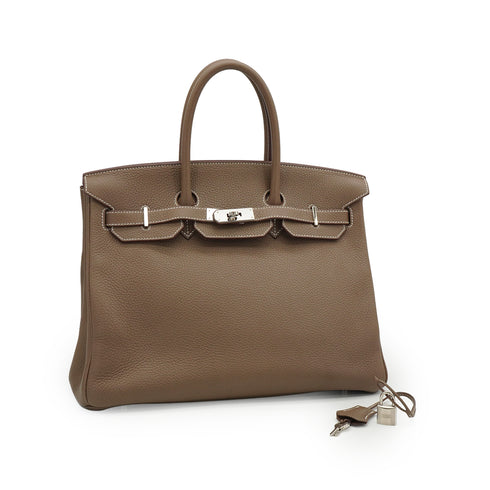 HERMES BIRKIN 35 ETOUPE TOGO HAND BAG 2020 Y STAMP PALLADIUM HARDWARE 90342569