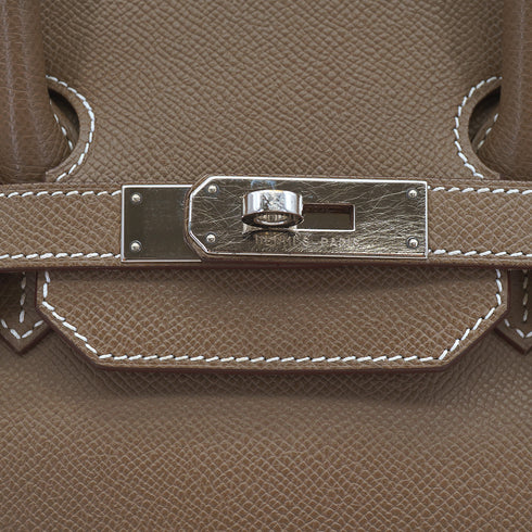 HERMES BIRKIN 35 ETOUPE VEAU EPSOM HAND BAG 2009 SQUARE M PALLADIUM HARDWARE 90331864