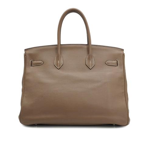 HERMES BIRKIN 35 ETOUPE VEAU GULLIVER HAND BAG 2007 SQUARE K PALLADIUM HARDWARE 90319921