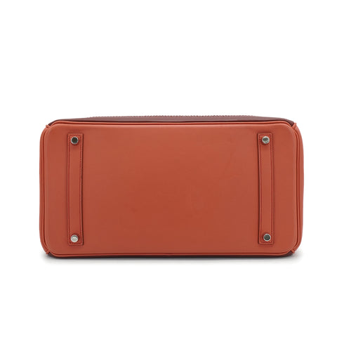 HERMES BIRKIN 35 GHILLIES ROSY ROUGE H VEAU SWIFT HAND BAG 2012 SQUARE P PALLADIUM HARDWARE 90335721