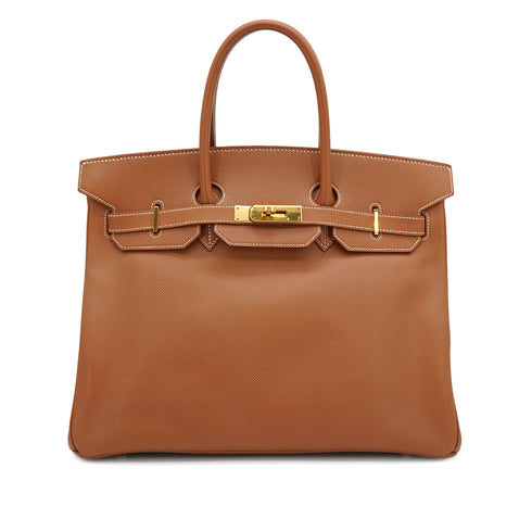 HERMES BIRKIN 35 GOLD COUCHEVEL HAND BAG 1999 SQUARE C GOLD HARDWARE 90335043