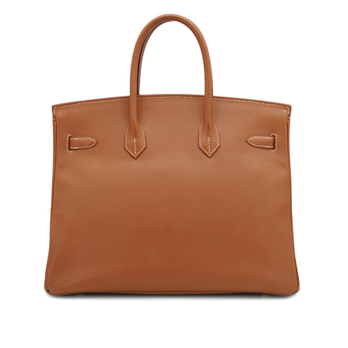 HERMES BIRKIN 35 GOLD COUCHEVEL HAND BAG 1999 SQUARE C GOLD HARDWARE 90335043