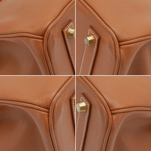 HERMES BIRKIN 35 GOLD COUCHEVEL HAND BAG 1999 SQUARE C GOLD HARDWARE 90335043
