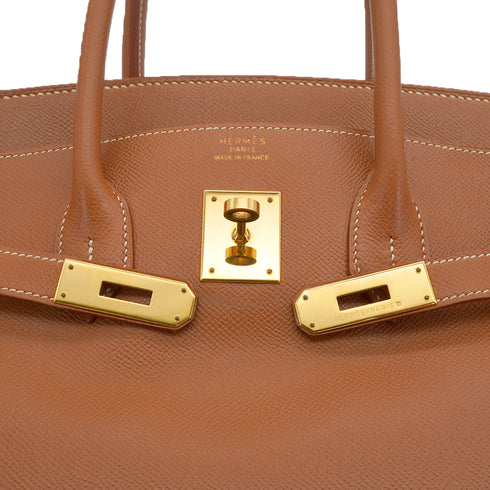 HERMES BIRKIN 35 GOLD COUCHEVEL HAND BAG 1999 SQUARE C GOLD HARDWARE 90335043