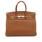 HERMES BIRKIN 35 GOLD TAURILLON CLEMENCE HAND BAG 2005 SQUARE I PALLADIUM HARDWARE 90334125