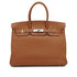 HERMES BIRKIN 35 GOLD TAURILLON CLEMENCE HAND BAG 2005 SQUARE I PALLADIUM HARDWARE 90334125