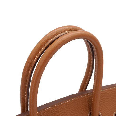 HERMES BIRKIN 35 GOLD TOGO HAND BAG 2004 SQUARE H GOLD HARDWARE 90338876