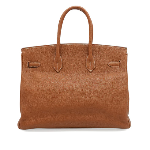 HERMES BIRKIN 35 GOLD TOGO HAND BAG 2004 SQUARE H GOLD HARDWARE 90343930