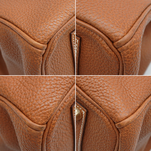 HERMES BIRKIN 35 GOLD TOGO HAND BAG 2004 SQUARE H GOLD HARDWARE 90343930