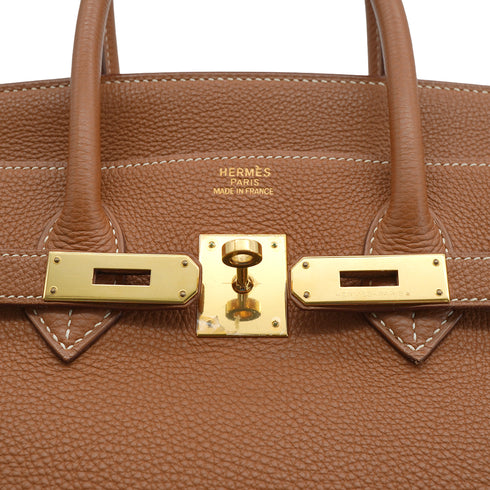 HERMES BIRKIN 35 GOLD TOGO HAND BAG 2005 SQUARE I GOLD HARDWARE 90331378
