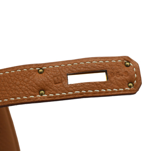 HERMES BIRKIN 35 GOLD TOGO HAND BAG 2005 SQUARE I GOLD HARDWARE 90331378