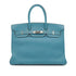 HERMES BIRKIN 35 BLUE JEAN TOGO HAND BAG 2005 SQUARE I PALLADIUM HARDWARE 90330698
