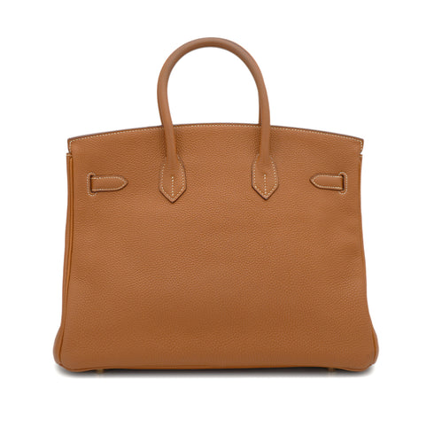 HERMES BIRKIN 35 GOLD TOGO HAND BAG 2005 SQUARE I GOLD HARDWARE 90330943