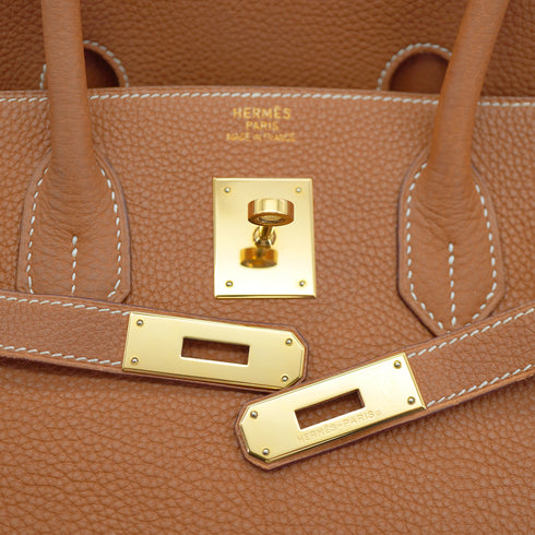 HERMES BIRKIN 35 GOLD TOGO HAND BAG 2005 SQUARE I GOLD HARDWARE 90330943