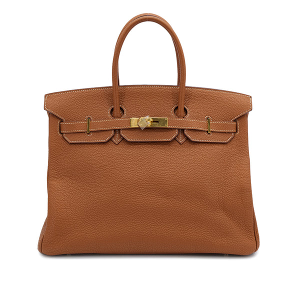 HERMES BIRKIN 35 GOLD TOGO HAND BAG 2006 SQUARE J GOLD HARDWARE 90313331