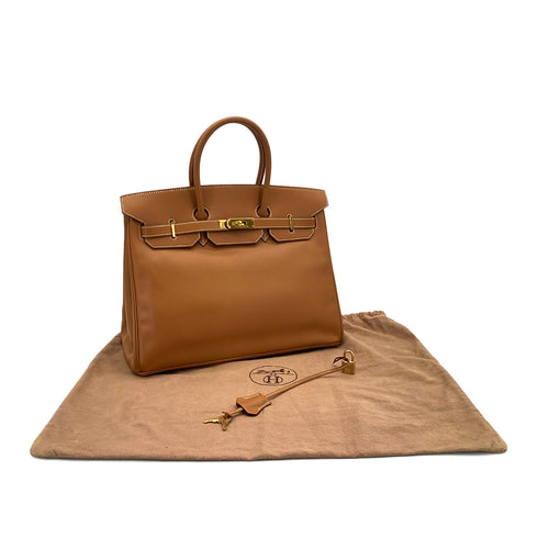 HERMES BIRKIN 35 GOLD VEAU CHAMONIX HAND BAG 1995 CIRCLE Y GOLD HARDWARE 90323188