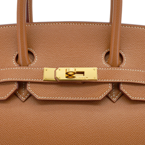 HERMES BIRKIN 35 GOLD VEAU EPSOM HAND BAG 2003 SQUARE G GOLD HARDWARE 90331367