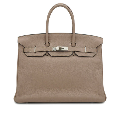 HERMES BIRKIN 35 GRIS TOURTERELLE TOGO HAND BAG 2010 SQUARE N PALLADIUM HARDWARE 90335804