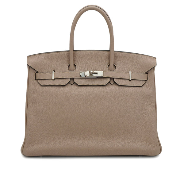 HERMES BIRKIN 35 GRIS TOURTERELLE TOGO HAND BAG 2010 SQUARE N PALLADIUM HARDWARE 90335804