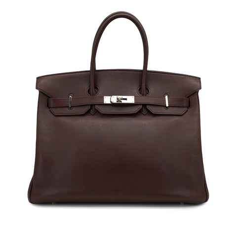HERMES BIRKIN 35 HAVANE VEAU GULLIVER HAND BAG 2006 SQUARE J PALLADIUM HARDWARE 90331396