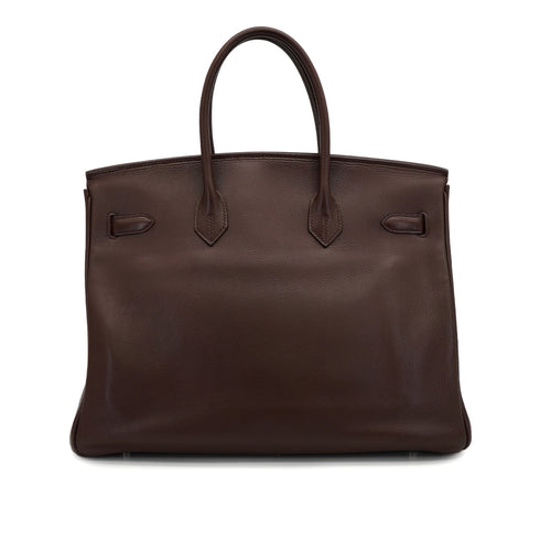 HERMES BIRKIN 35 HAVANE VEAU GULLIVER HAND BAG 2006 SQUARE J PALLADIUM HARDWARE 90331396