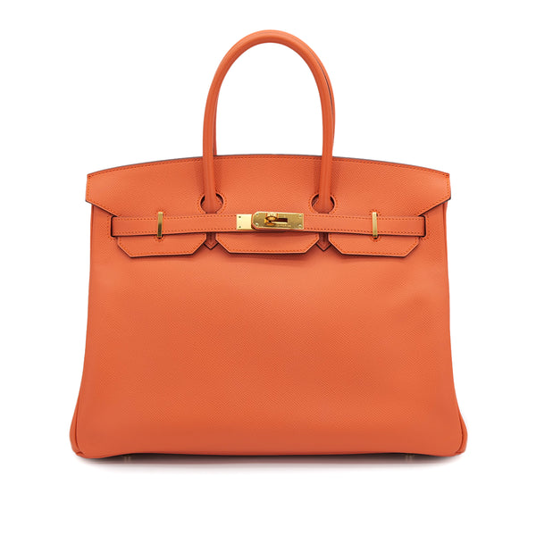 HERMES BIRKIN 35 MANGO EPSOM HAND BAG 2012 SQUARE P GOLD HARDWARE 90323087