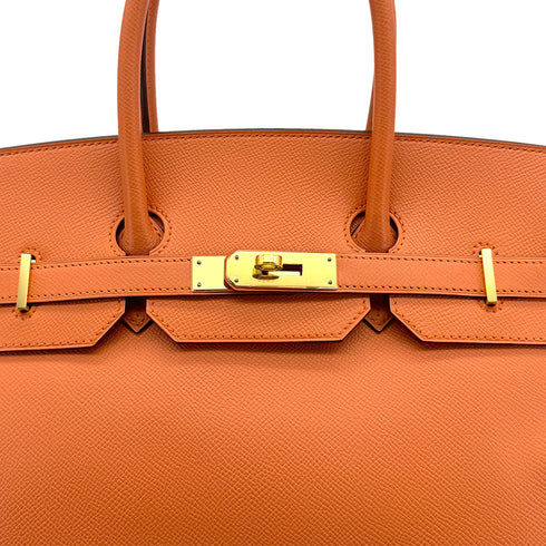 HERMES BIRKIN 35 MANGO EPSOM HAND BAG 2012 SQUARE P GOLD HARDWARE 90323087