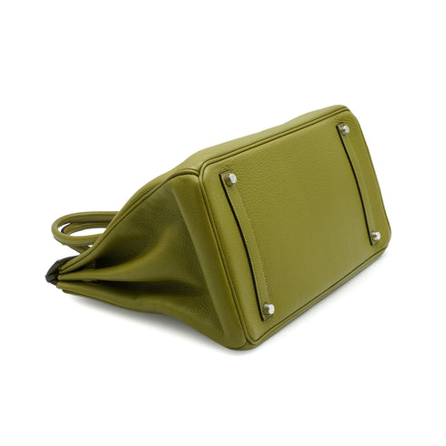 HERMES BIRKIN 35 PISTACHIO TOGO HAND BAG 2008 SQUARE L PALLADIUM HARDWARE 90340175
