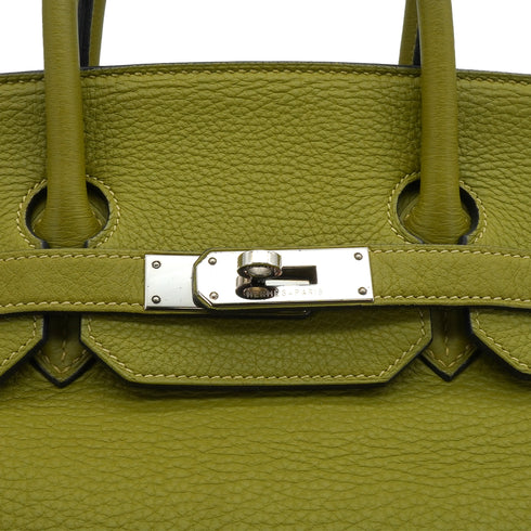 HERMES BIRKIN 35 PISTACHIO TOGO HAND BAG 2008 SQUARE L PALLADIUM HARDWARE 90340175
