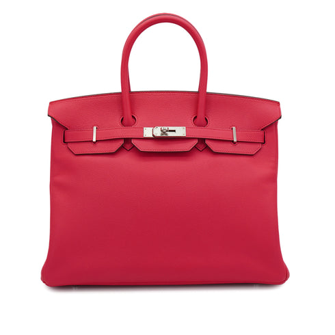 HERMES BIRKIN 35 ROSE EXTREME VEAU EPSOM HAND BAG 2019 D STAMP PALLADIUM HARDWARE 90341918