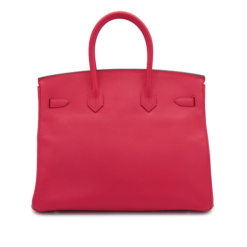 HERMES BIRKIN 35 ROSE EXTREME VEAU EPSOM HAND BAG 2019 D STAMP PALLADIUM HARDWARE 90341918