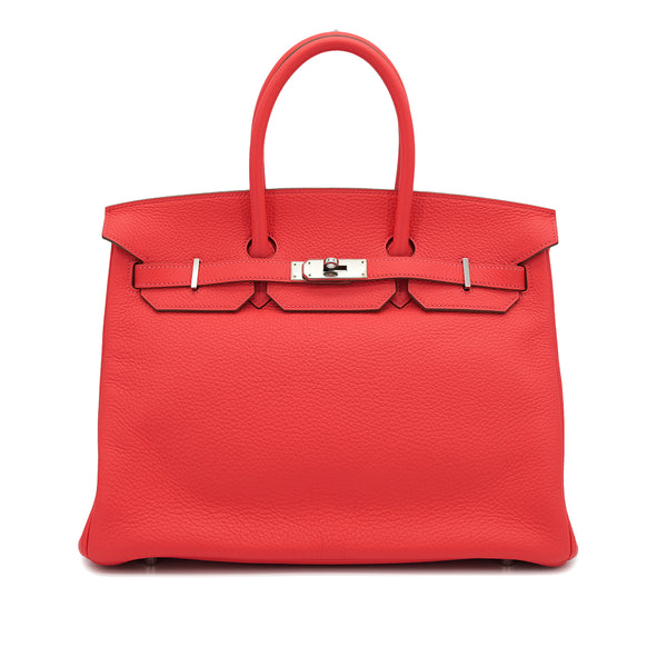 HERMES BIRKIN 35 ROSE JAIPUR TAURILLON CLEMENCE HAND BAG 2012 SQUARE P PALLADIUM HARDWARE 90322917
