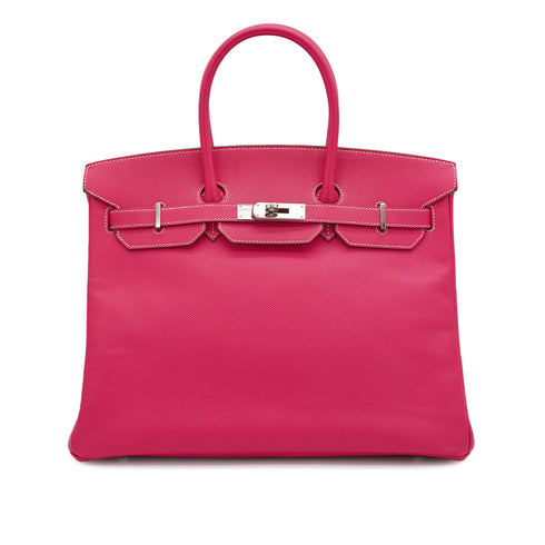 HERMES BIRKIN 35 ROSE TYRIEN VEAU EPSOM HAND BAG 2013 SQUARE Q PALLADIUM HARDWARE 90331279