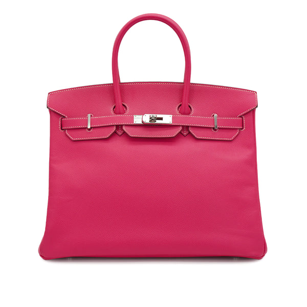 HERMES BIRKIN 35 ROSE TYRIEN VEAU EPSOM HAND BAG 2013 SQUARE Q PALLADIUM HARDWARE 90331279
