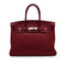 HERMES BIRKIN 35 ROUGE H TAURILLON CLEMENCE HAND BAG 2005 SQUARE I PALLADIUM HARDWARE 90342565