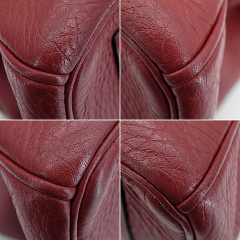 HERMES BIRKIN 35 ROUGE H TAURILLON CLEMENCE HAND BAG 2005 SQUARE I PALLADIUM HARDWARE 90342565