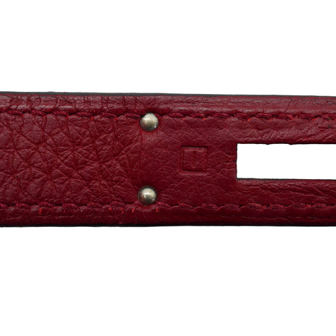 HERMES BIRKIN 35 ROUGE H TAURILLON CLEMENCE HAND BAG 2005 SQUARE I PALLADIUM HARDWARE 90342565