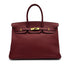 HERMES BIRKIN 35 ROUGE H TAURILLON CLEMENCE HAND BAG 2006 SQUARE J GOLD HARDWARE 90317873