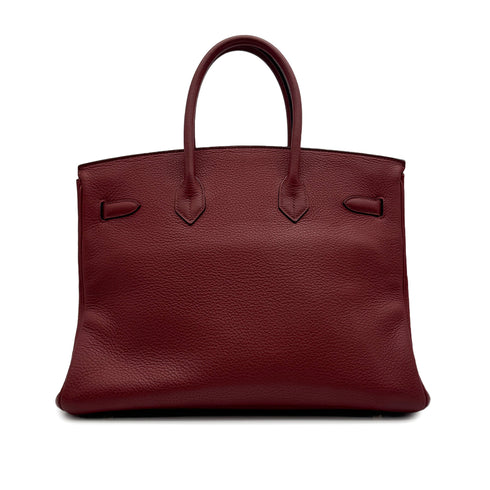 HERMES BIRKIN 35 ROUGE H TAURILLON CLEMENCE HAND BAG 2006 SQUARE J GOLD HARDWARE 90317873